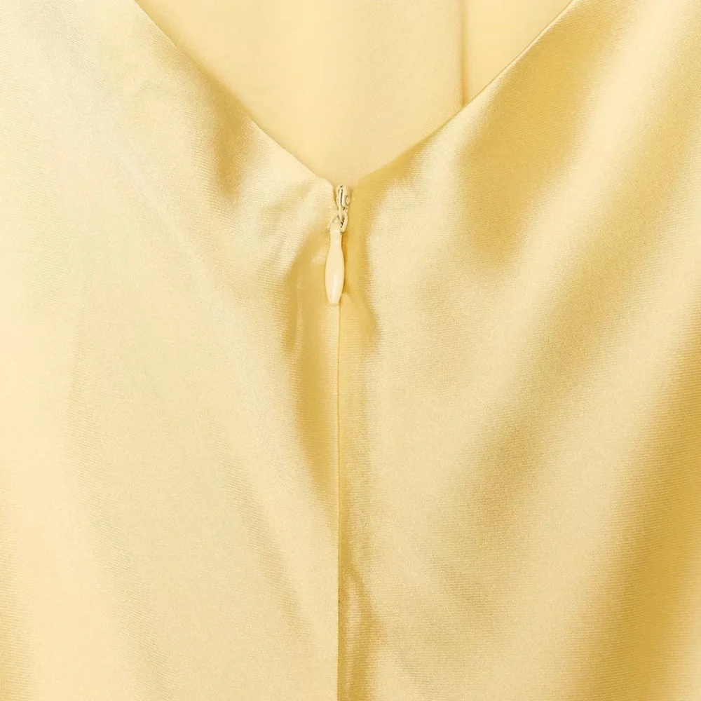 Zara NWT satin midi dress yellow 4772/217 - Picture 7 of 10